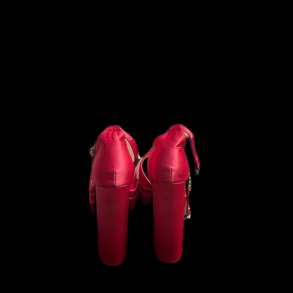 Hot pink fuchsia platform block heels - Picture 4 of 4